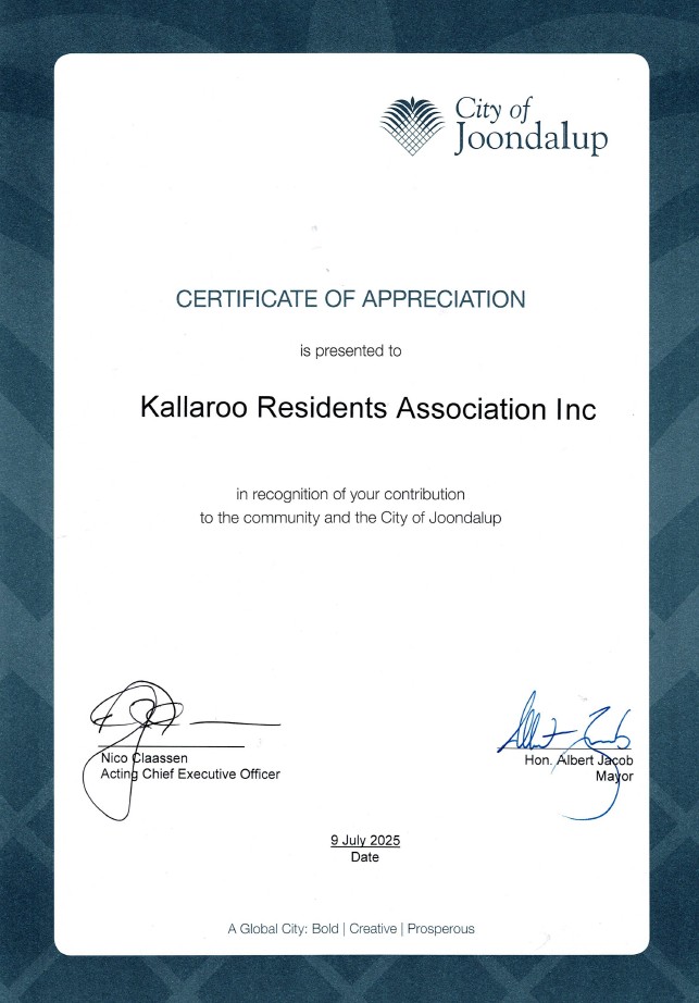 Certificate of Appreciation